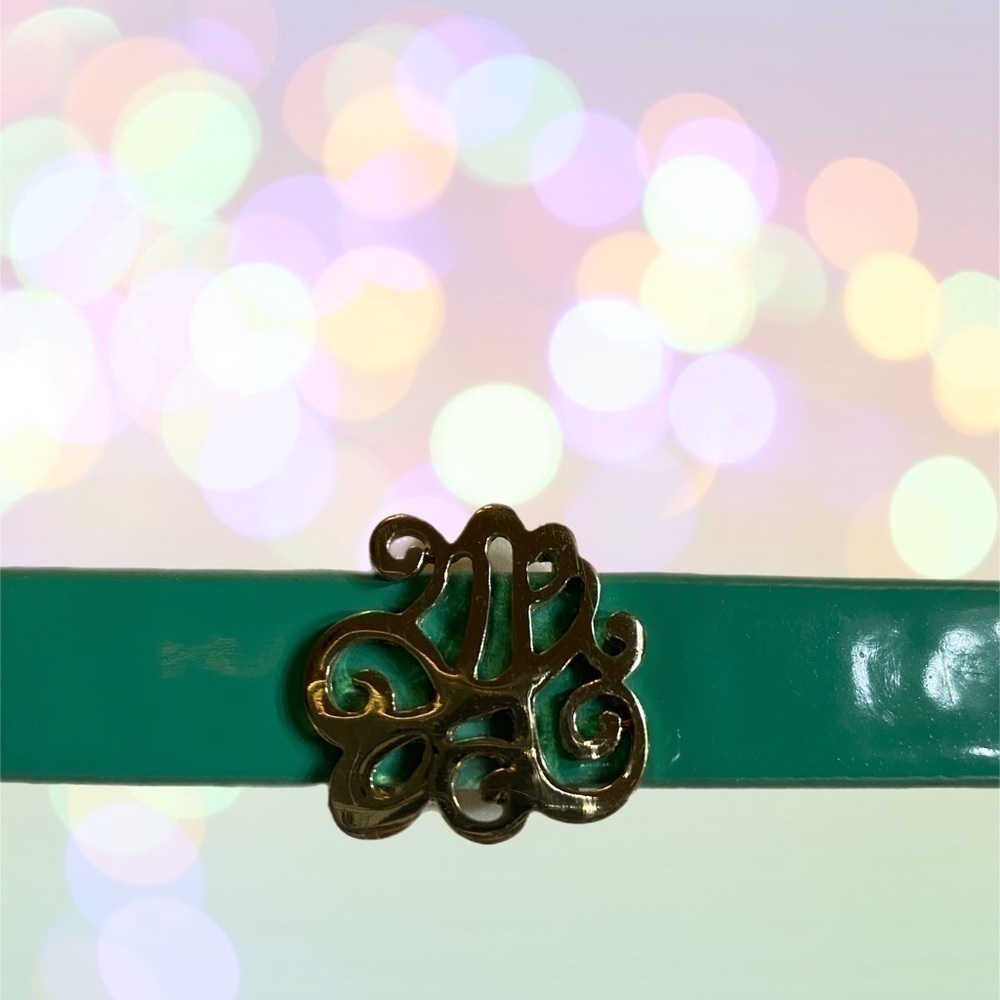 Green Letter A Strap Bracelet